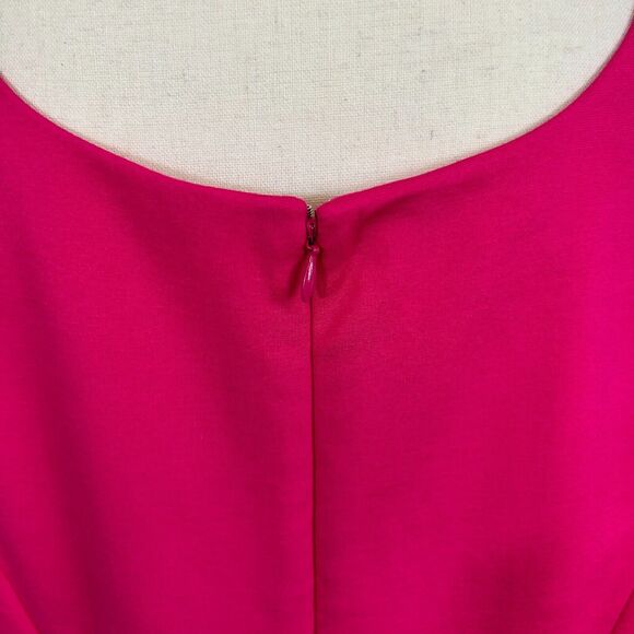 TALBOTS RSVP Hot Pink Sheath Pencil Sleeveless Dress w/ Ruffle Sz 14WP  petite - Picture 7 of 10